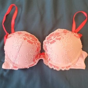 Adore Me 30D Lace Lilac and Pink Push-up Bra